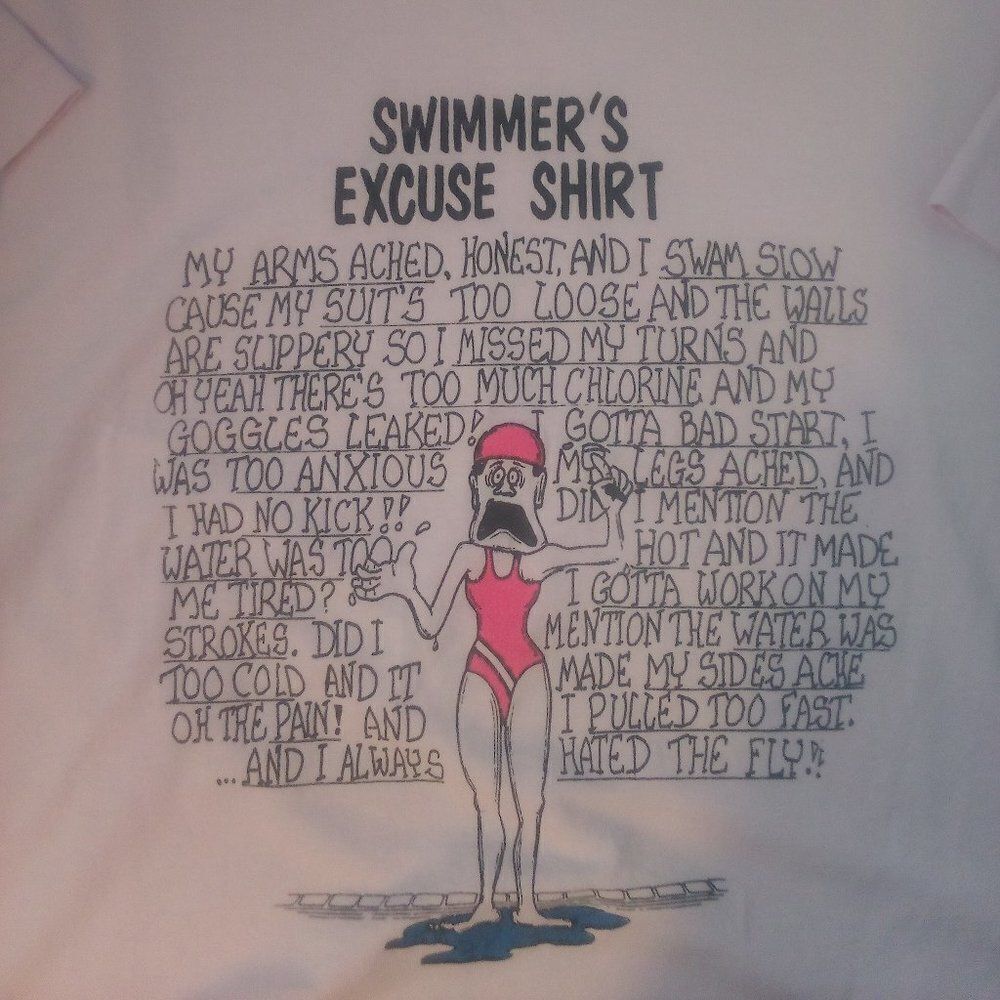 Vintage 90s Swimmer's Excuse Crop Top T-Shirt